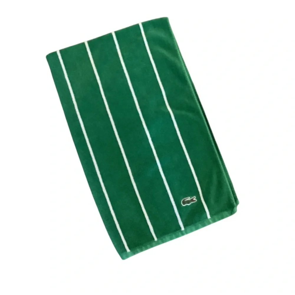 Lacoste Large Striped Bath Beach Towel with Logo